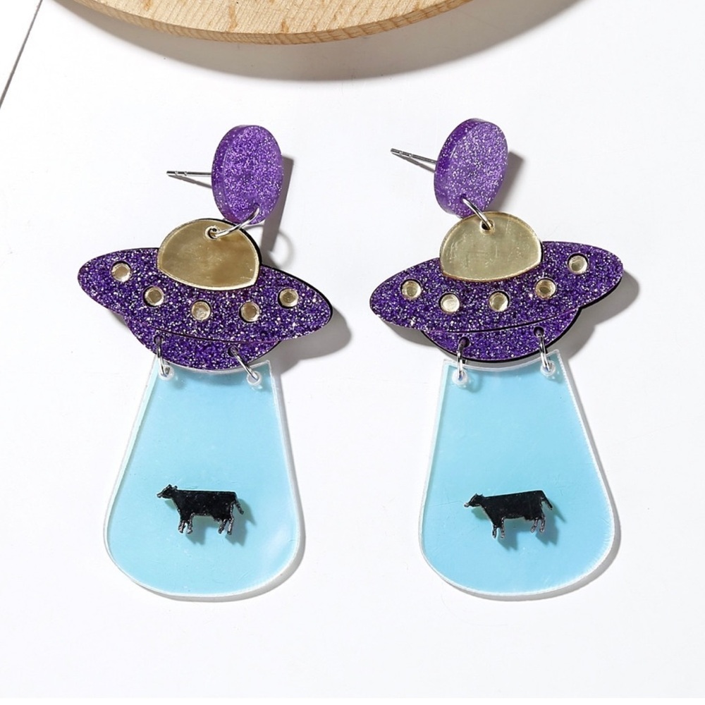 Cow Abduction Earrings